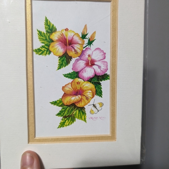 Virginia Ka'ai signed art card "Hibiscus Medley" 5"x7" - Picture 2 of 5